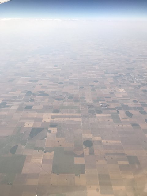 Aerial View of Farmland and Fields