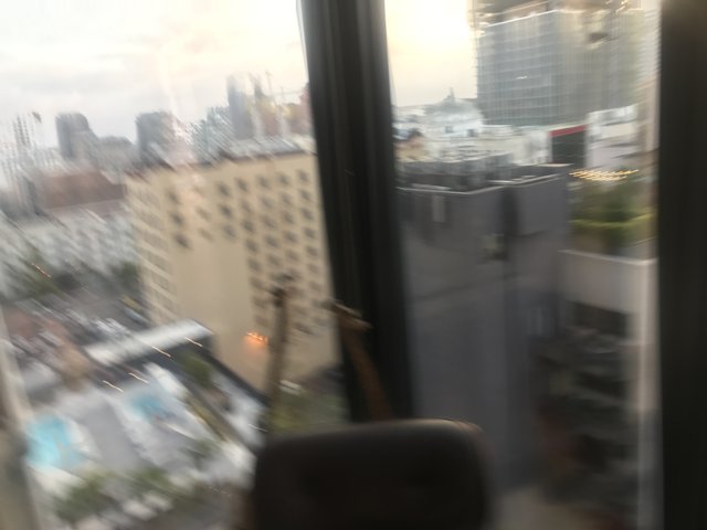 Urban Metropolis through a Blurred Window