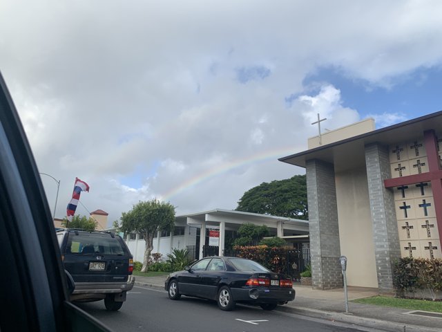 Rainbow Over Honolulu Street