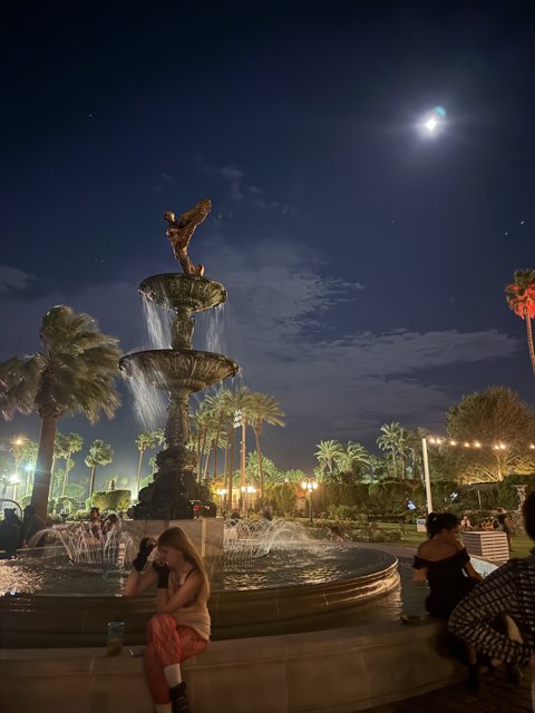Moonlit Fountain Serenade