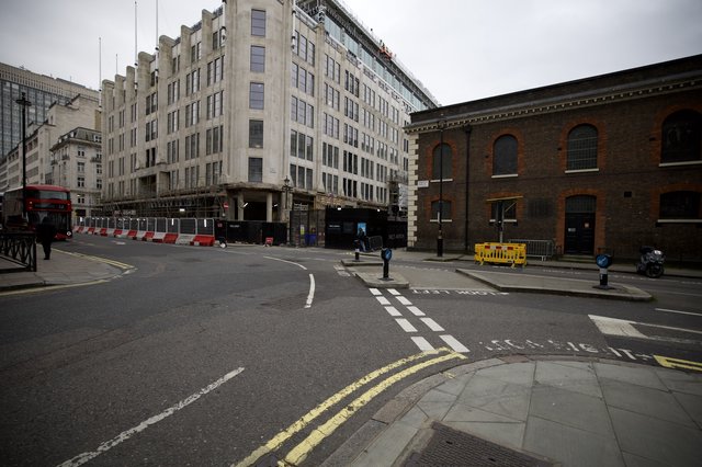 Urban Construction Zone on Overcast London Street