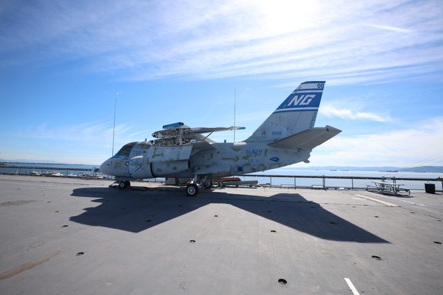 Weathered Navy S-3 Viking Aircraft on Display
