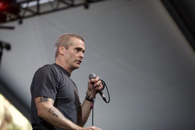 Henry Rollins commanding the microphone at Coachella 2009