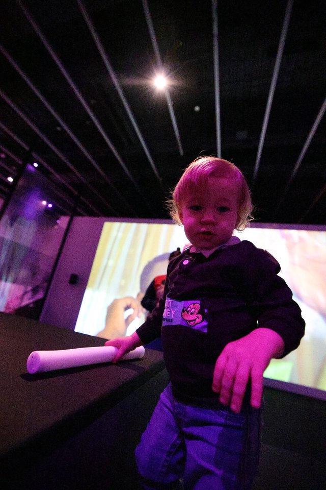Toddler at Baby Rave Interactive Art Experience