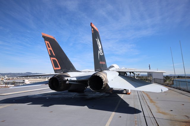 F-14 Tomcat Fighter Jets on USS Hornet Deck