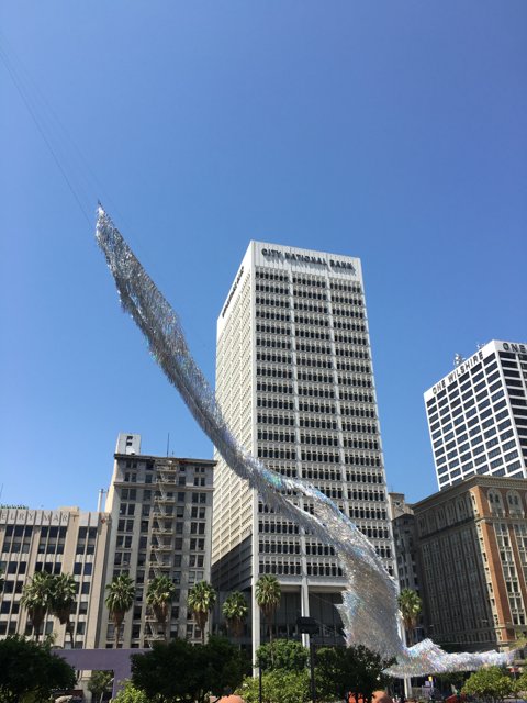 High-Flying Kite in the City Sky