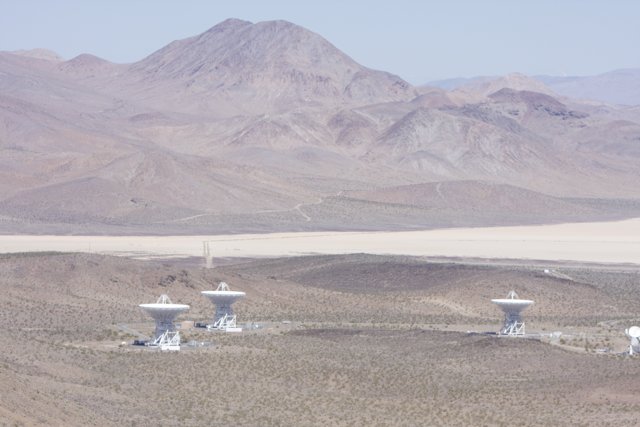 Goldstone's Three Radio Telescopes Standing Tall in the Desert