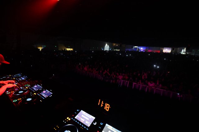 DJ Booth View Over Massive Wobbleland Festival Crowd