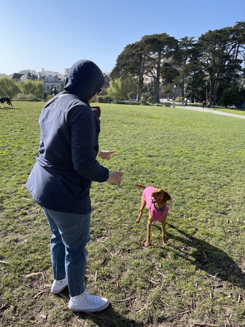 Playing with My Furry Friend in the Park