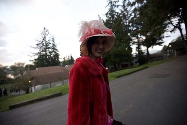 Pink Coat and Sun Hat
