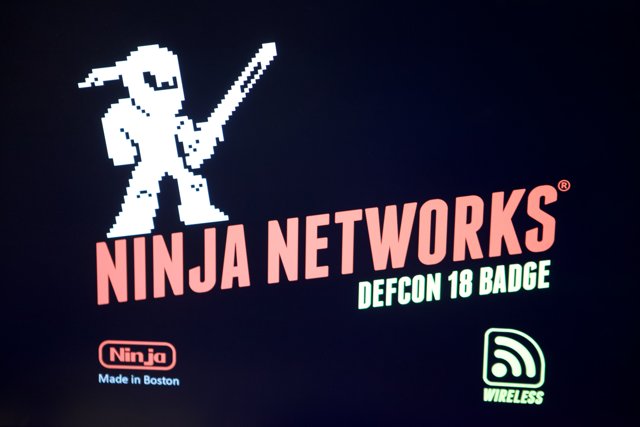 Ninja Networks Logo Shines on Black