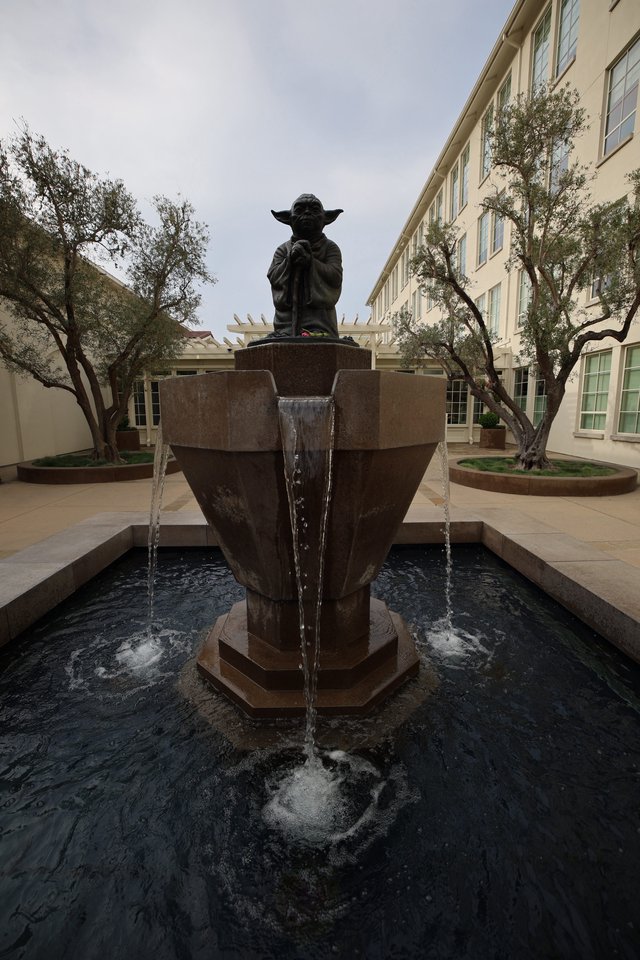 Yoda Fountain at Skywalker Ranch Courtyard