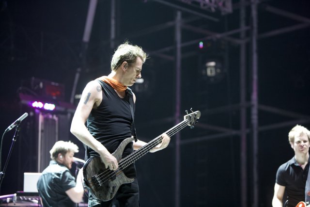 Bassist Jamming with the Crowd