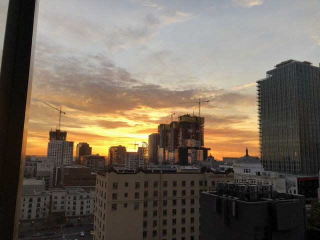 Urban Sunset Silhouette