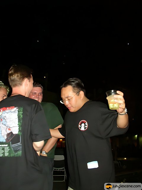 Hiroyuki Kaiō and Friends Enjoying a Drink Under the Night Sky