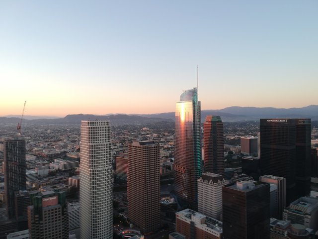 The Los Angeles Tower Overlooks the City Skyline