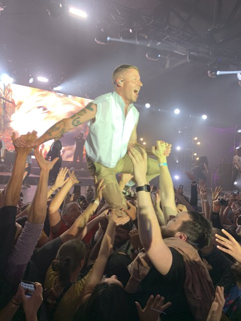Crowd Surfing at the San Francisco Rock Concert