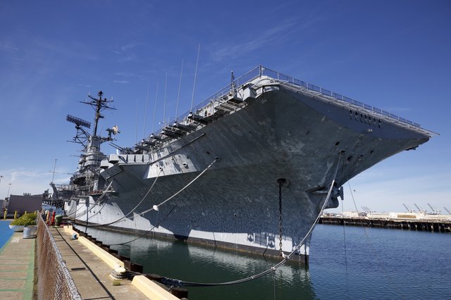 USS Hornet Aircraft Carrier Docked at Museum Port