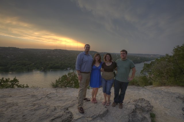 Friends Watching Sunset Over Austin's Lake Travis