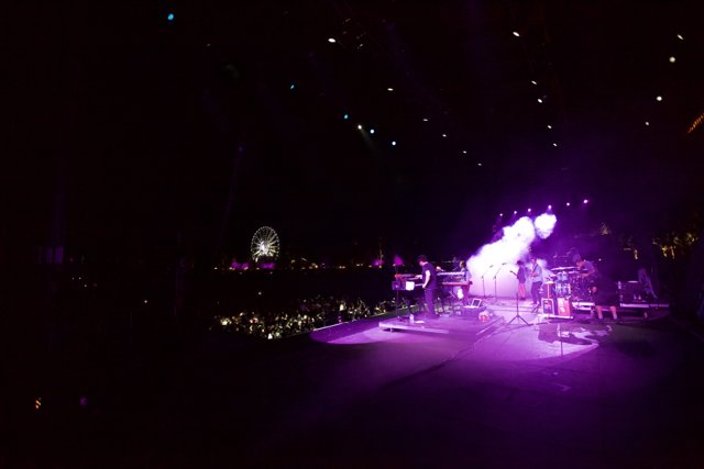 Nighttime Rock Concert Under Purple Lights
