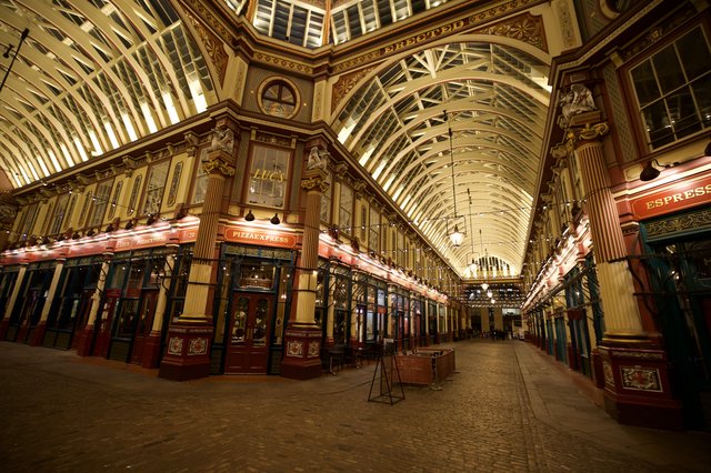 Historic Leadenhall Market Interior with Ornate Victorian Architecture