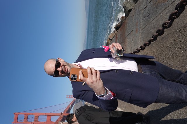Selfie with Golden Gate Bridge Backdrop