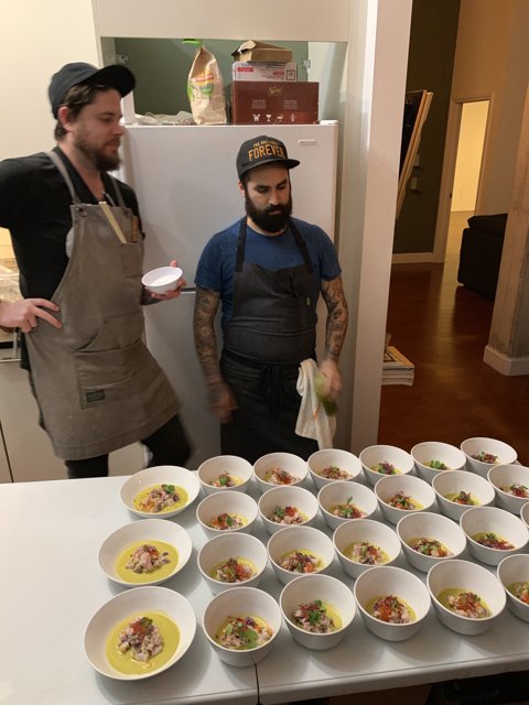 Two Chefs Prepare a Meal