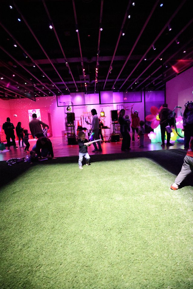 Colorful Interactive Art Installation at Baby Rave Event