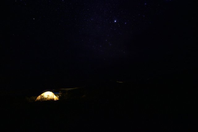 Camping Under the Starry Night Sky