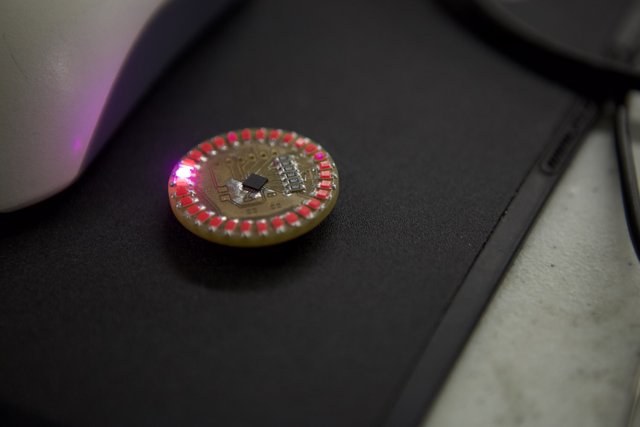 Red LED Button Badge