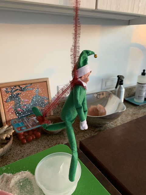 Elf on the Shelf Suspended in Midair