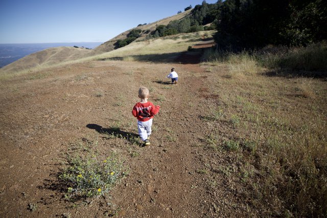 Two Young Explorers Hiking Mount Diablo Trail