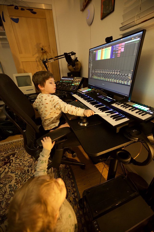 Young Music Producer Creating in Home Studio