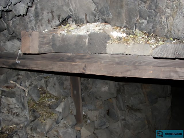 Rustic Bench in Ancient Slate Cave