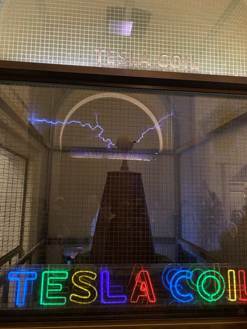 Tesla Coil Illuminates the Night Sky