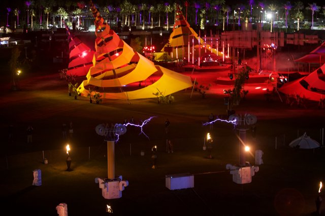 Illuminated Tent at the Coachella Festival