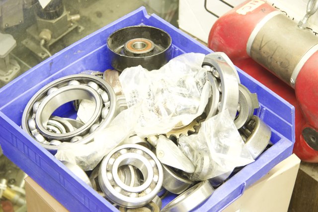 Assorted Bearings and Machine Parts