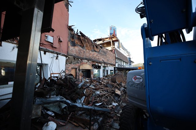 Devastating Building Demolition and Fire Damage Aftermath