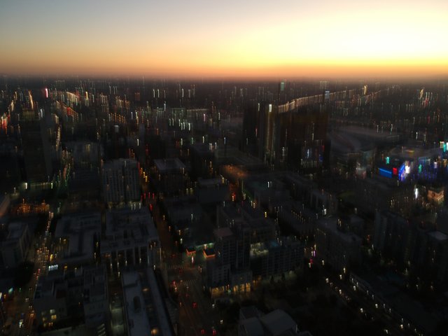 A Glowing Metropolis at Sunset