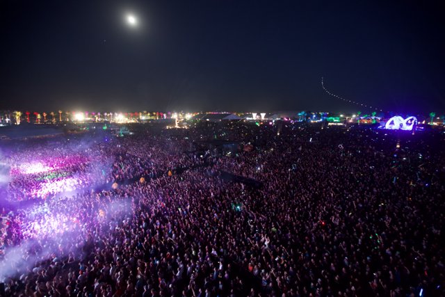 Full Moon over the Festival Crowd