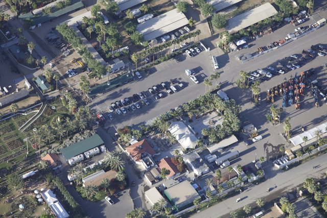 Aerial View of Packed Parking Lot