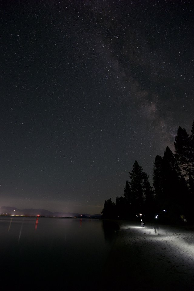 Milky Way Rises Over Lake Tahoe's Midnight Shore