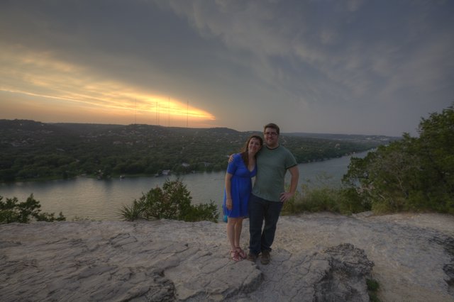 Sunset Couple Portrait Over Austin's Lake Travis
