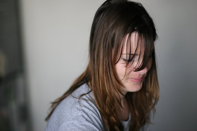 Penelope Lost in Thought, Hair Falling Forward