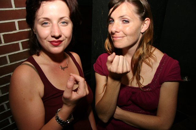 Two Friends Posing at a Nightclub in 2005