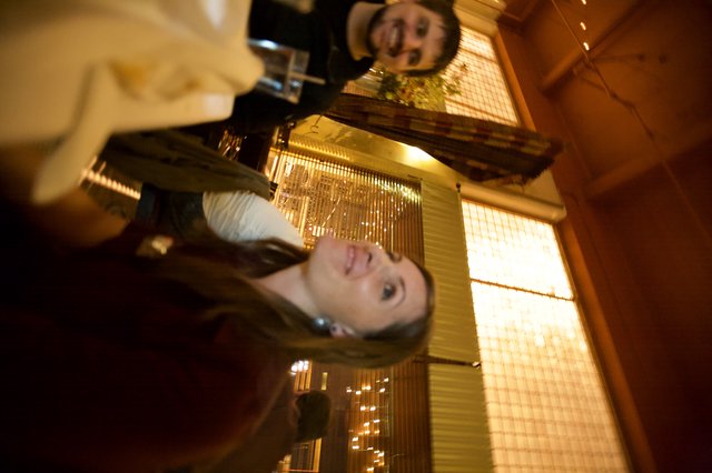 Election Night Celebration at a Warm Restaurant Bar
