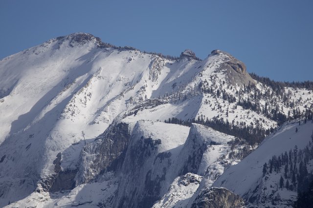 Snow-Covered Peaks of Yosemite in Winter Light