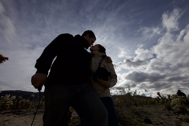 Desert Romance: A Kiss Among the Cholla Cacti