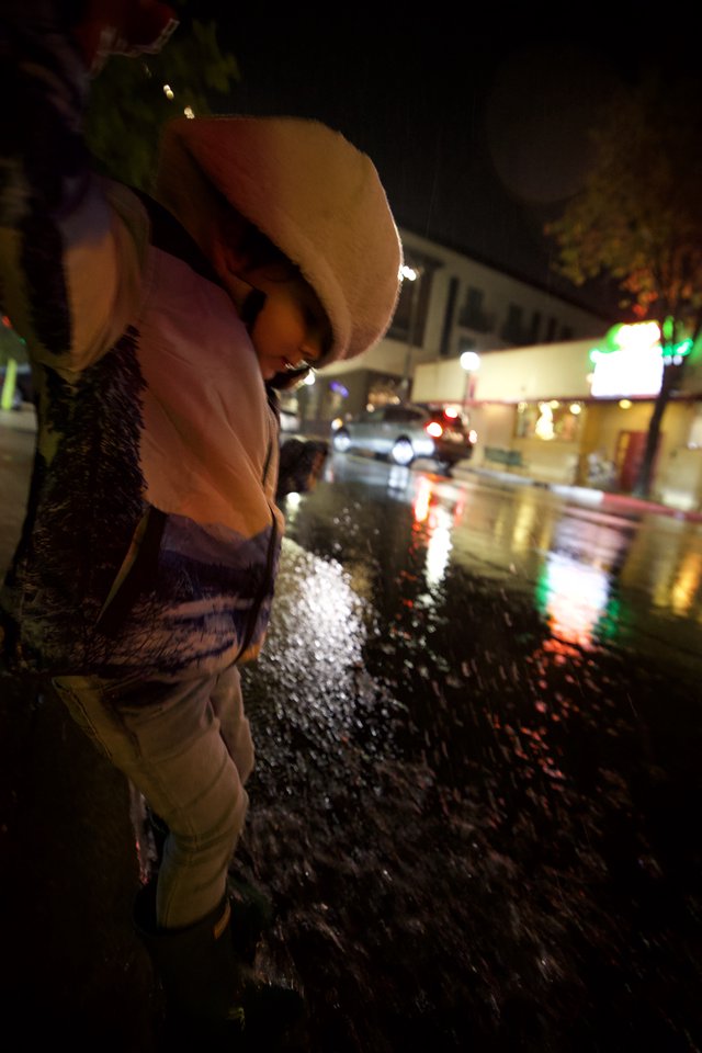 Night Walk Through Flooded Streets in Rain