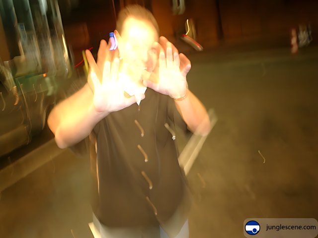 Blurred portrait of a man in motion